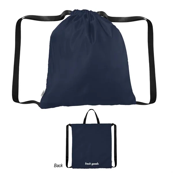 16" x 15" rPET drawstring tote bag with a Fresh Goods... from ASI 61125 Hit Promotional Products / Hit®