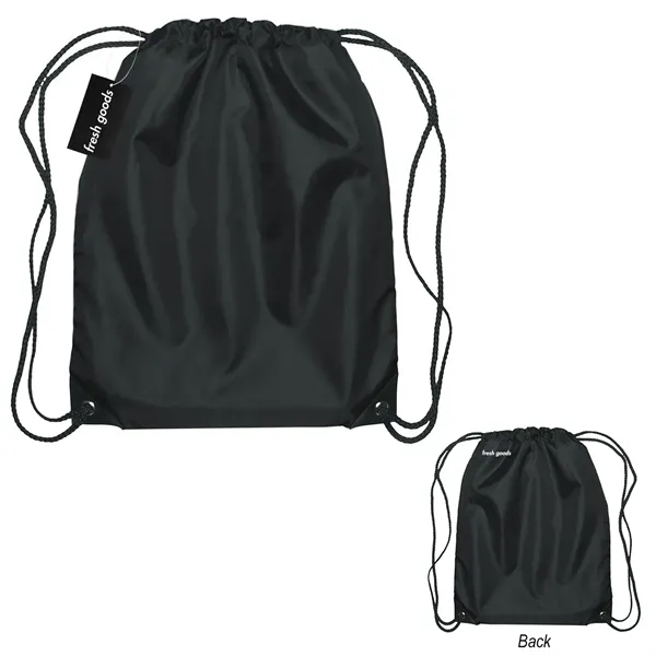 18" x 14" drawstring backpack with a Fresh Goods hang tag.... from ASI 61125 Hit Promotional Products / Hit®