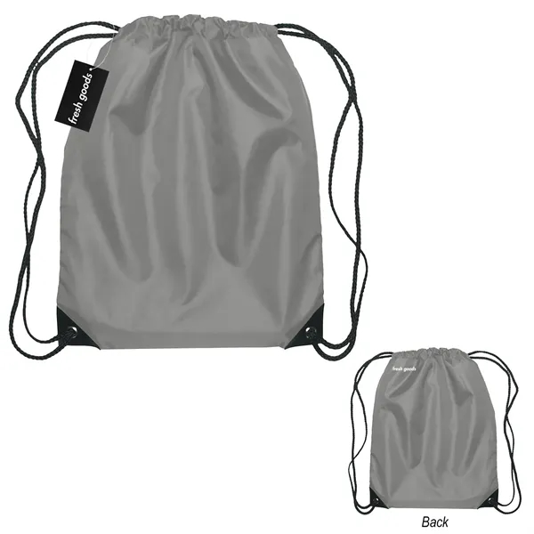 18" x 14" drawstring backpack with a Fresh Goods hang tag.... from ASI 61125 Hit Promotional Products / Hit®