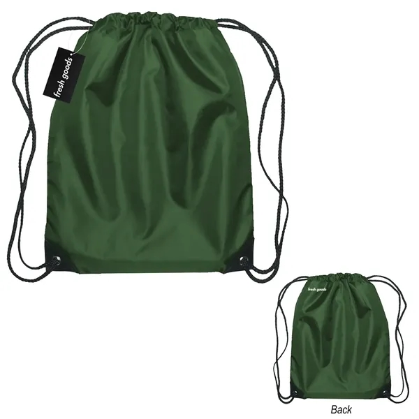 18" x 14" drawstring backpack with a Fresh Goods hang tag.... from ASI 61125 Hit Promotional Products / Hit®