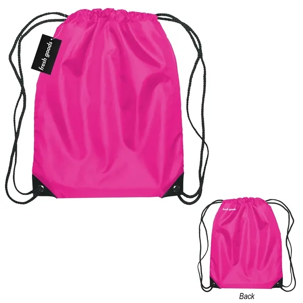 18" x 14" drawstring backpack with a Fresh Goods hang tag.... from ASI 61125 Hit Promotional Products / Hit®