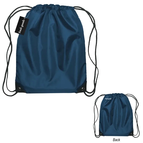 18" x 14" drawstring backpack with a Fresh Goods hang tag.... from ASI 61125 Hit Promotional Products / Hit®