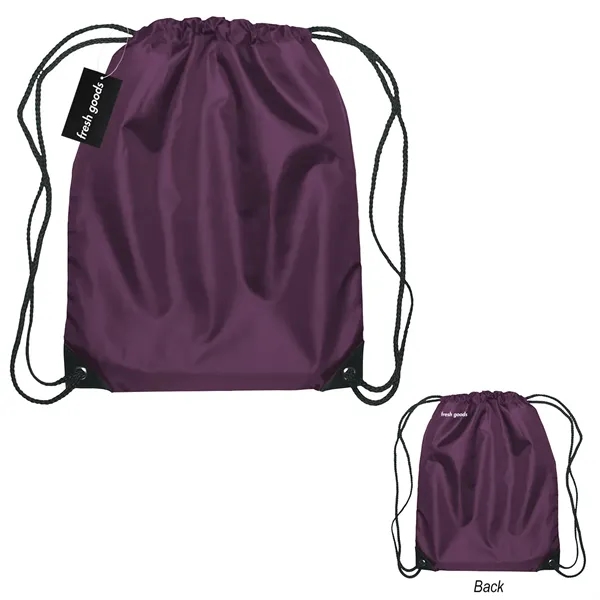 18" x 14" drawstring backpack with a Fresh Goods hang tag.... from ASI 61125 Hit Promotional Products / Hit®