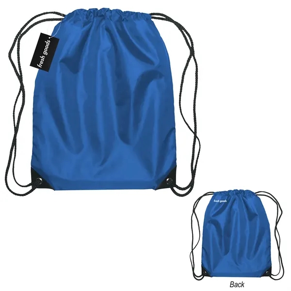 18" x 14" drawstring backpack with a Fresh Goods hang tag.... from ASI 61125 Hit Promotional Products / Hit®