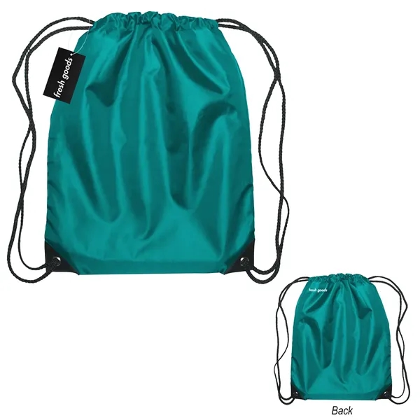 18" x 14" drawstring backpack with a Fresh Goods hang tag.... from ASI 61125 Hit Promotional Products / Hit®