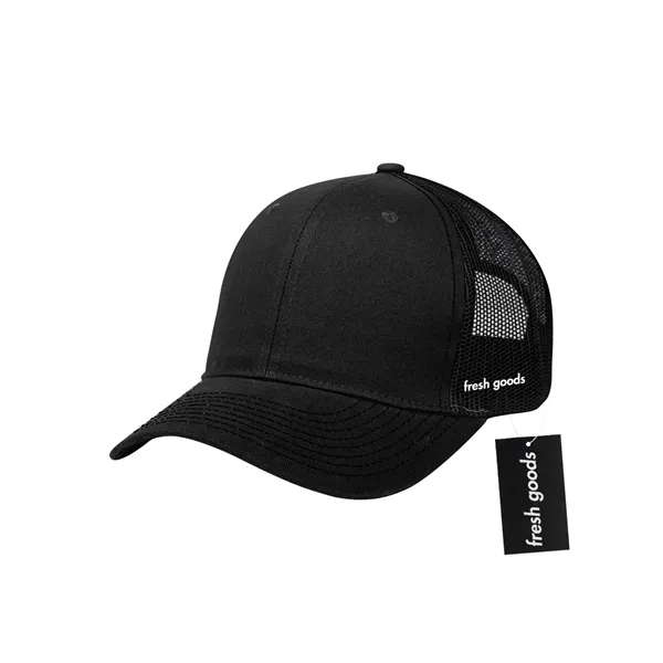 Cotton twill mesh back cap with a Fresh Goods hang tag.... from ASI 61125 Hit Promotional Products / Hit®