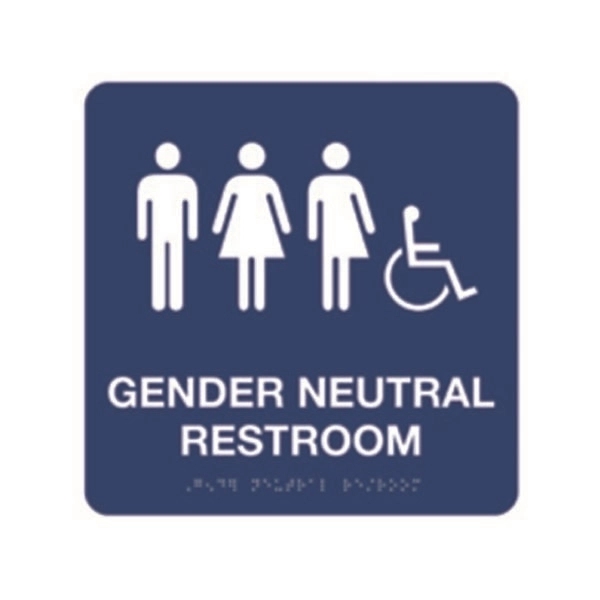 ADA Gender Neutral Signage, Square. Mounting location is the door.... from ASI 81500 Navitor Inc / Navitor Specialty Products