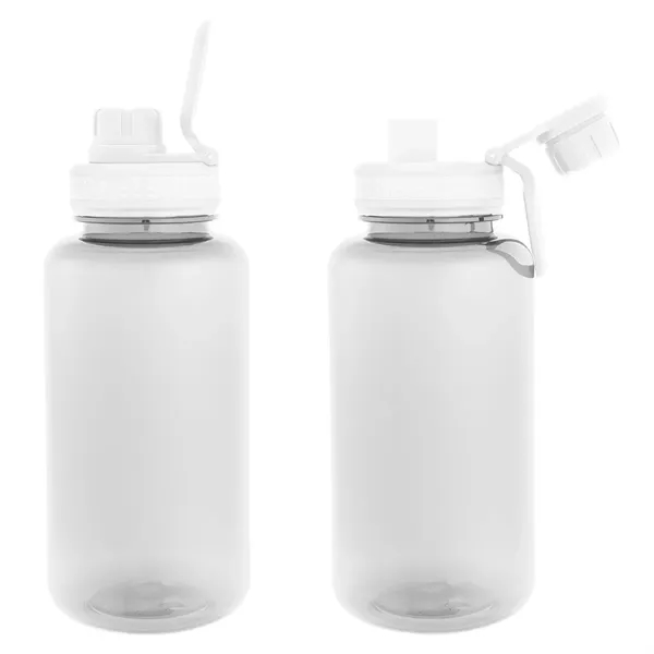 34 oz. rPET bottle with screw-on, spill-resistant flip-top sip through lid... from ASI 61125 Hit Promotional Products / Hit®