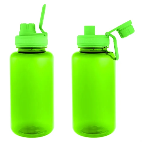 34 oz. rPET bottle with screw-on, spill-resistant flip-top sip through lid... from ASI 61125 Hit Promotional Products / Hit®