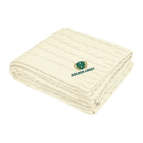 Cable Knit rPET Chenille Blanket... from ASI 61125 Hit Promotional Products / Hit®