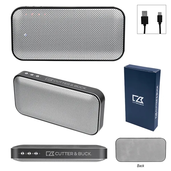 Cutter & Buck® Aluminum Suede Speaker And Power Bank... from ASI 61125 Hit Promotional Products / Hit®