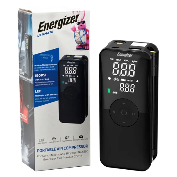 Energizer® Tire Pump And Power Bank... from ASI 61125 Hit Promotional Products / Hit®