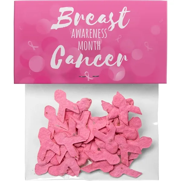 Awareness ribbon seeded confetti packet for promoting women's health events and... from ASI 54100 Fields Manufacturing Inc / Sprout Tyme Line by American Greenwood