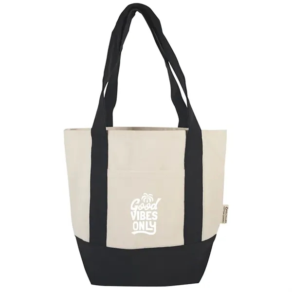 Durable mini cotton canvas tote with stash pocket and sturdy handles... from ASI 67557 LimeLight Ent