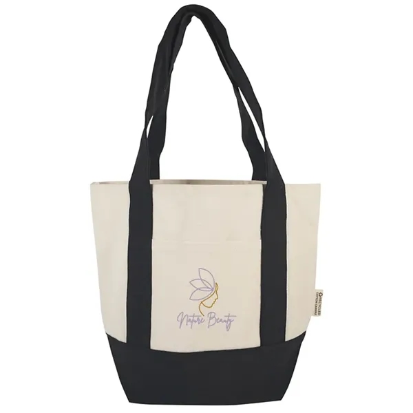 Durable mini cotton canvas tote with stash pocket and sturdy handles... from ASI 67557 LimeLight Ent