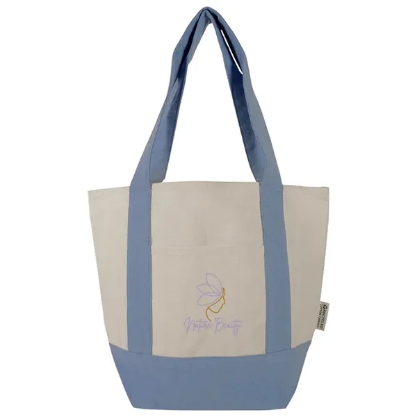 Durable mini cotton canvas tote with stash pocket and sturdy handles... from ASI 67557 LimeLight Ent