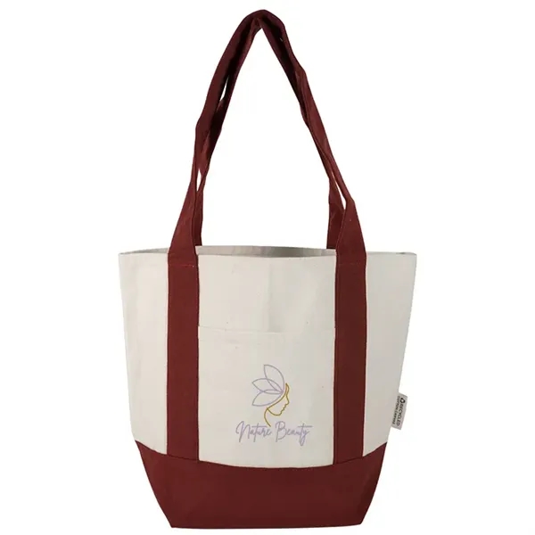 Durable mini cotton canvas tote with stash pocket and sturdy handles... from ASI 67557 LimeLight Ent