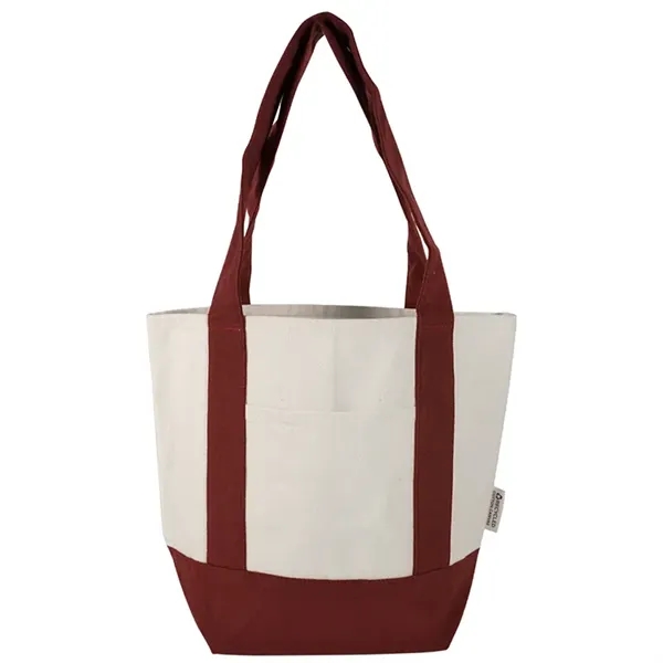 Durable mini cotton canvas tote with stash pocket and sturdy handles... from ASI 67557 LimeLight Ent