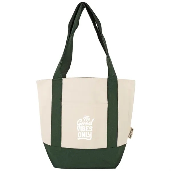 Durable mini cotton canvas tote with stash pocket and sturdy handles... from ASI 67557 LimeLight Ent