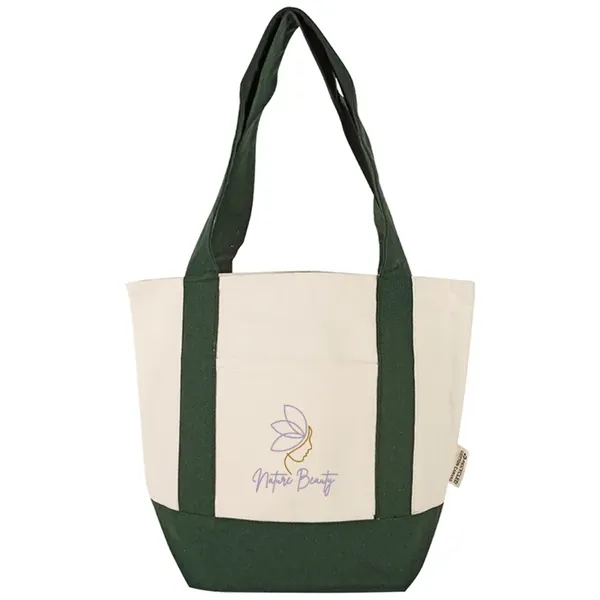 Durable mini cotton canvas tote with stash pocket and sturdy handles... from ASI 67557 LimeLight Ent