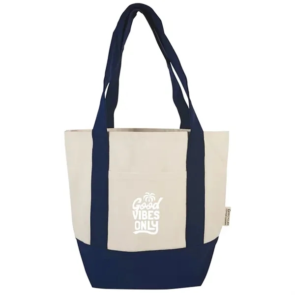 Durable mini cotton canvas tote with stash pocket and sturdy handles... from ASI 67557 LimeLight Ent