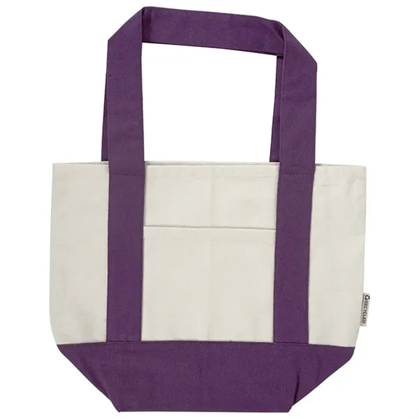 Durable mini cotton canvas tote with stash pocket and sturdy handles... from ASI 67557 LimeLight Ent