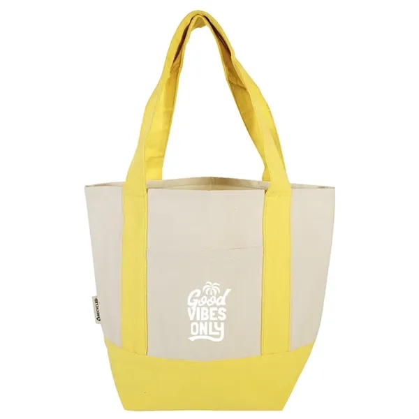 Durable mini cotton canvas tote with stash pocket and sturdy handles... from ASI 67557 LimeLight Ent