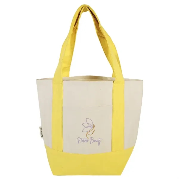Durable mini cotton canvas tote with stash pocket and sturdy handles... from ASI 67557 LimeLight Ent