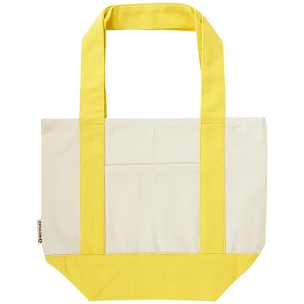Durable mini cotton canvas tote with stash pocket and sturdy handles... from ASI 67557 LimeLight Ent