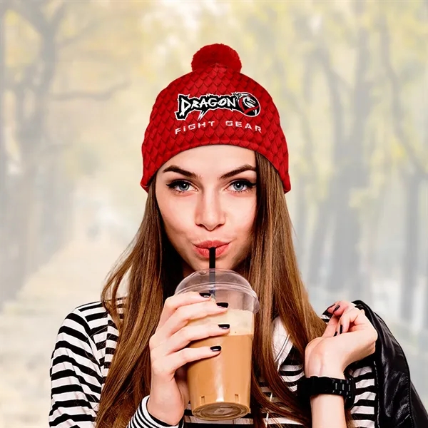 Winter polar fleece beanie with pom-pom.... from ASI 93987 Martini-Vispak Inc.