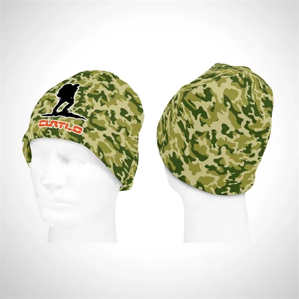 Full custom sublimated fleece beanie, made from 100% polyester half or... from ASI 93987 Martini-Vispak Inc.