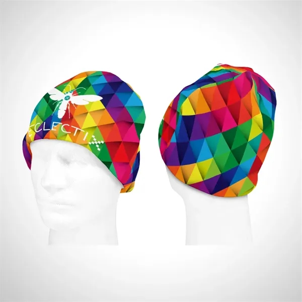 Full custom sublimated fleece beanie, made from 100% polyester half or... from ASI 93987 Martini-Vispak Inc.