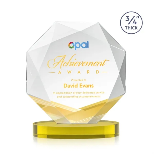 The Spectacular Multifaceted 0.75" Thick Bradford Starfire Octagonal Award with full-color... from ASI 84592 St Regis Group / St Regis