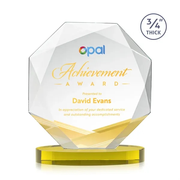 The Spectacular Multifaceted 0.75" Thick Bradford Starfire Octagonal Award with full-color... from ASI 84592 St Regis Group / St Regis