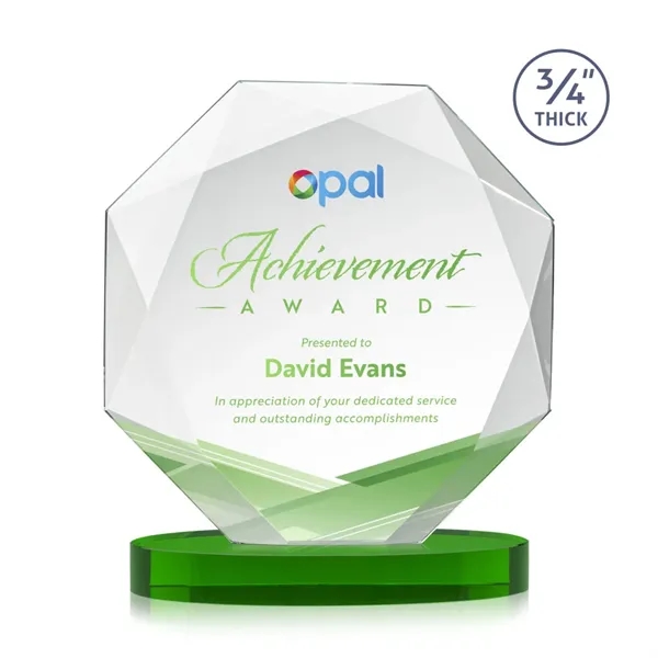 The Spectacular Multifaceted 0.75" Thick Bradford Starfire Octagonal Award with full-color... from ASI 84592 St Regis Group / St Regis