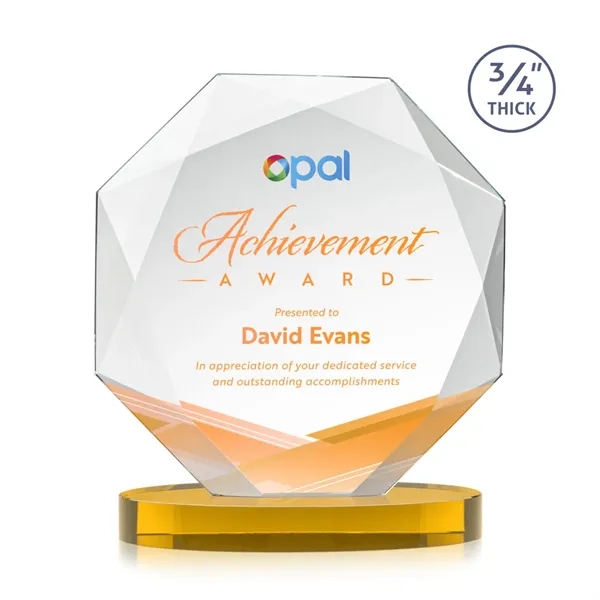 The Spectacular Multifaceted 0.75" Thick Bradford Starfire Octagonal Award with full-color... from ASI 84592 St Regis Group / St Regis