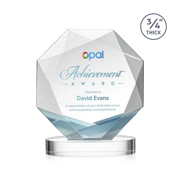 The Spectacular Multifaceted 0.75" Thick Bradford Starfire Octagonal Award with full-color... from ASI 84592 St Regis Group / St Regis
