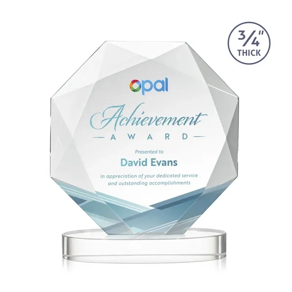 The Spectacular Multifaceted 0.75" Thick Bradford Starfire Octagonal Award with full-color... from ASI 84592 St Regis Group / St Regis