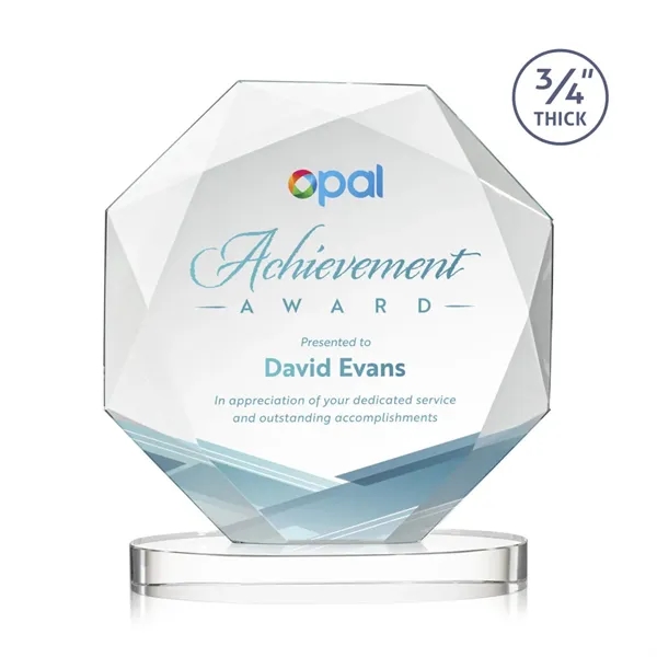 The Spectacular Multifaceted 0.75" Thick Bradford Starfire Octagonal Award with full-color... from ASI 84592 St Regis Group / St Regis