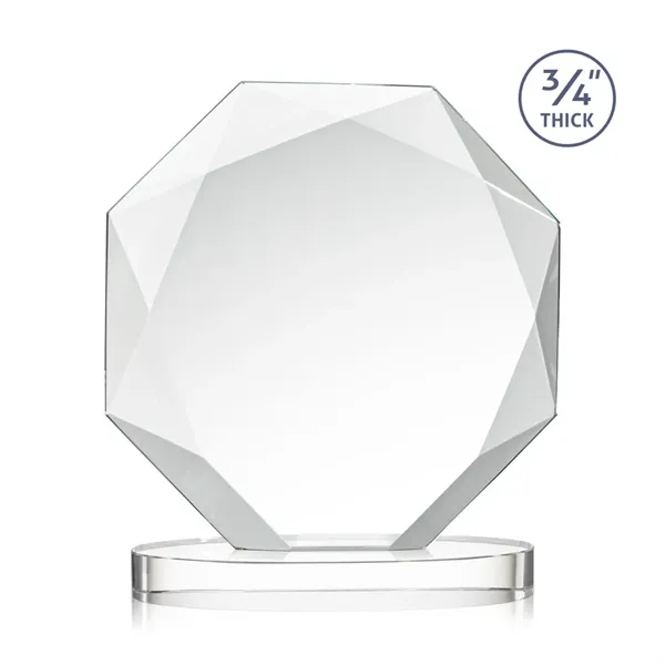 The Spectacular Multifaceted 0.75" Thick Bradford Starfire Octagonal Award with full-color... from ASI 84592 St Regis Group / St Regis