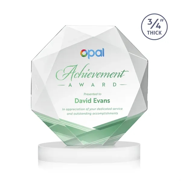 The Spectacular Multifaceted 0.75" Thick Bradford Starfire Octagonal Award with full-color... from ASI 84592 St Regis Group / St Regis