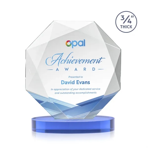 The Spectacular Multifaceted 0.75" Thick Bradford Starfire Octagonal Award with full-color... from ASI 84592 St Regis Group / St Regis