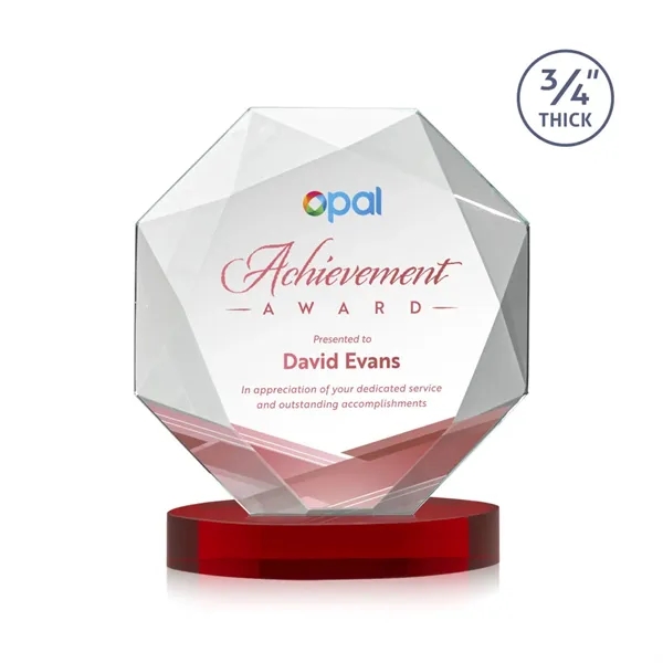 The Spectacular Multifaceted 0.75" Thick Bradford Starfire Octagonal Award with full-color... from ASI 84592 St Regis Group / St Regis