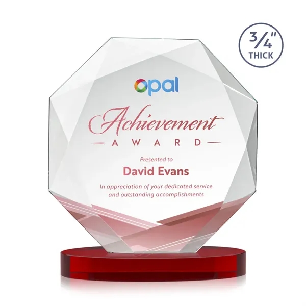 The Spectacular Multifaceted 0.75" Thick Bradford Starfire Octagonal Award with full-color... from ASI 84592 St Regis Group / St Regis