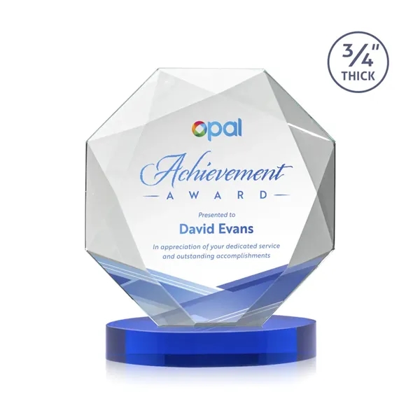 The Spectacular Multifaceted 0.75" Thick Bradford Starfire Octagonal Award with full-color... from ASI 84592 St Regis Group / St Regis