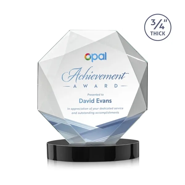 The Spectacular Multifaceted 0.75" Thick Bradford Starfire Octagonal Award with full-color... from ASI 84592 St Regis Group / St Regis