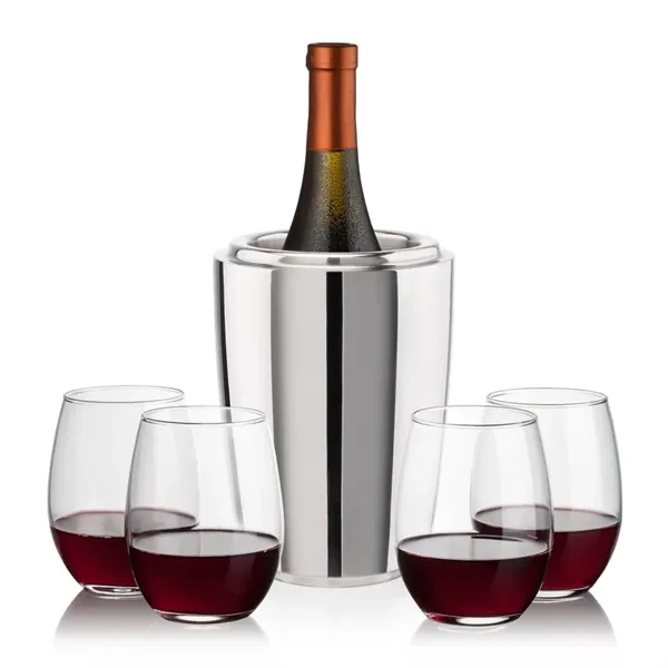 The Pescara Wine Cooler & Wine Glass Set is a refined... from ASI 84592 St Regis Group