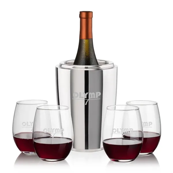 The Pescara Wine Cooler & Wine Glass Set is a refined... from ASI 84592 St Regis Group