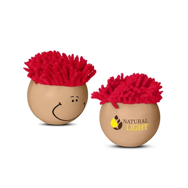 3" polyurethane foam Mop Toppers® stress balls with microfiber screen cleaning... from ASI 79530 Prime Line