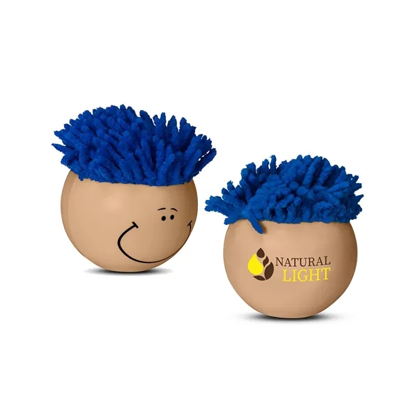 3" polyurethane foam Mop Toppers® stress balls with microfiber screen cleaning... from ASI 79530 Prime Line